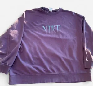 Nike Oversized Crewneck Sweatshirt Mauve Purple Spellout thumbnail 1