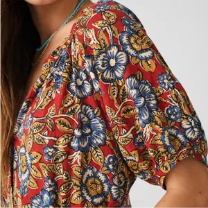 Faherty Women's Carmel Linen Dress in Red Desert Bloom Floral NWT Size XL thumbnail 2