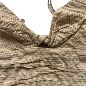 Zara Women’s Cropped Smocked Tank Top S Pinstripe Boho Summer Romantic Pleated thumbnail 4