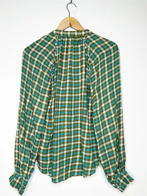 Pilcro Anthropologie Camisa Breezy Ruffle Button Down Shirt Size Large thumbnail 7