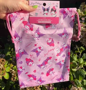 Sanrio Pink My Melody And Kuromi Drawstring Bag thumbnail 1