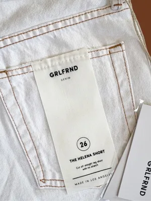 NWT GRLFRND The Helena Shorts Off-White Size 26 thumbnail 6