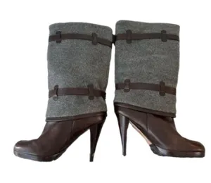 Kennedy Wool/Leather Boots Gray Brown Size 8B thumbnail 7