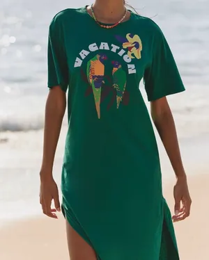 Anthropologie Celandine x Claire Colin Crew-Neck T-Shirt Midi Dress, Size XXS thumbnail 3