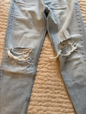 ZARA Light wash straight leg high waisted jeans thumbnail 4