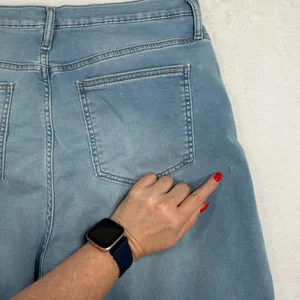 Gap 32 14 Jeans High Rise Wide Leg Sweatpant Light Wash Grunge Punk Festival thumbnail 11