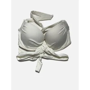 Victoria's Secret Bikini Top Womens 34C White Wrap Push Up Halter Swim Beachwear thumbnail 2