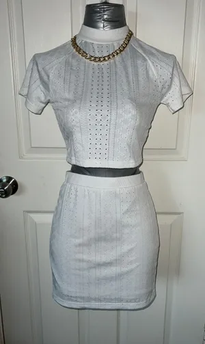 SheIn Turtle Neck Crop Top And Skirt Set thumbnail 1