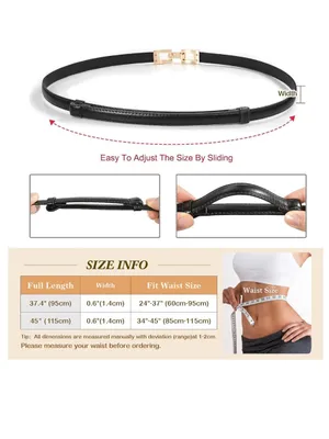 NWT!! Glamorstar Adjustable Skinny Belt in Black with Gold Hardware thumbnail 4