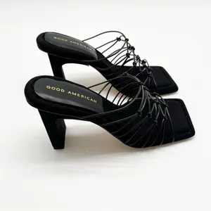 NWT Good American Square Toe Mule Sandals Women's‎ Size 7 Black Minimalist Chic thumbnail 7