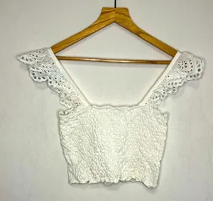 Altar'd State White Lace Rouched Fairy Garden Girl Tank Top Women’s Size XS thumbnail 4