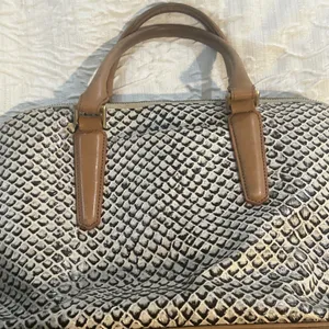 Brahmin Vivian Onyx Java Snake Leather Dome Satchel Bag Rare thumbnail 11