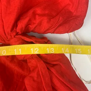 FARM Rio size medium linen Bold Red cut out midi dress knot thumbnail 9