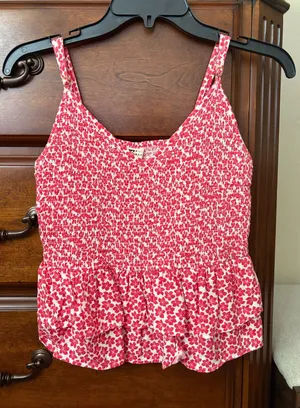 Billabong pink floral tank top thumbnail 1