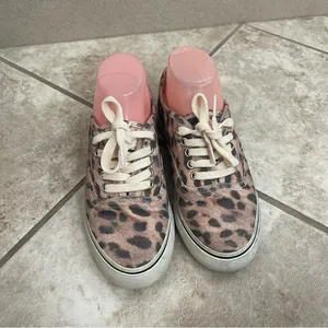 RE/DONE Low Top Skate Sneakers Faded Leopard Print Canvas Size 37 Pre Owned‎ thumbnail 4