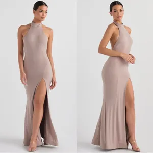 NWOT House of CB JULIETTE MUSHROOM HALTER GOWN sz S thumbnail 2