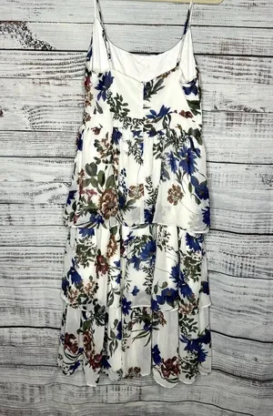 Lulus Romantic Visionary White Floral Sleeveless Tiered Midi Dress-LG thumbnail 5