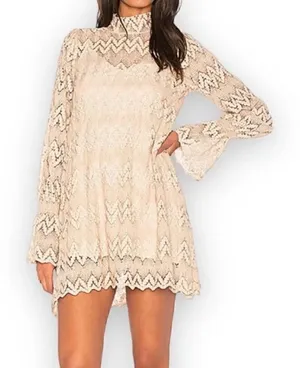 Free People Simone Long Sleeve Lace Dress No Slip thumbnail 1