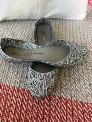 +campana Silver Lattice-Detail Ballet Flats thumbnail 2
