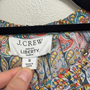 J. Crew Tie-Waist Organic Cotton Top in Liberty Giorgia Duke Fabric - Size S thumbnail 6