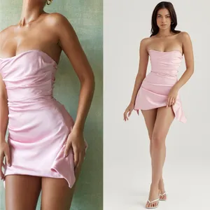 House of CB Jasmine Rose Pink Draped Strapless Corset Dress XS thumbnail 2