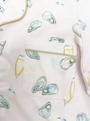 BedHead PJs X Anthropologie Classic Jersey 2 Piece Pajama Set Oysters Champagne thumbnail 5