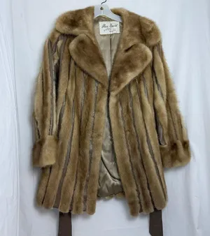 Vintage Max David Furs Genuine Mink Fur With Leather Trim Coat Women's‎ 20x34 thumbnail 1