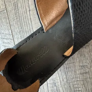 Madewell The Warren Block Heel- Black Leather- Size 7 thumbnail 8
