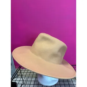 ASN Hats Tan Wide Brim Fedora Wool Blend Hat with Braided Trim NWT thumbnail 4