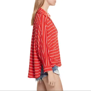 Free People We the Free Can't Fool Me Striped Tee - Red - XS thumbnail 6
