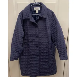 Willow Lane Blue Quilted Insulated Lined‎ Jacket Coat Womens L Outdoor Winter thumbnail 2