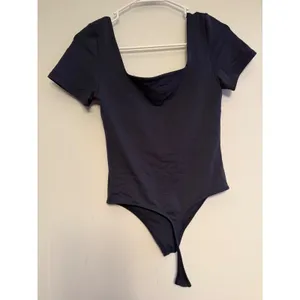 Babaton Contour Squareneck‎ Short Sleeve Bodysuit Navy Blue Womens Medium thumbnail 3