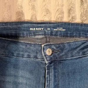 Old Navy High-Rise Wow Straight Jeans Womens 20 Medium Wash Blue Denim thumbnail 3