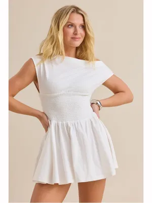 Altar’d State Alianna Mini Dress Size XS Off Shoulder Smocked Flirty Brunch Boho thumbnail 2