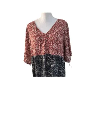 NATURAL LIFE Dusty Rose and Charcoal Floral Tiered Maxi Dress thumbnail 4