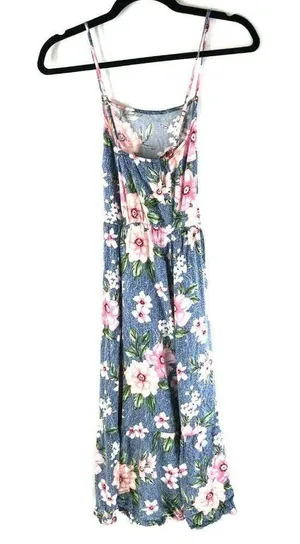Hiatus Dress A Line Floral Crossover Spaghetti Strap Blue Pink Size S thumbnail 2