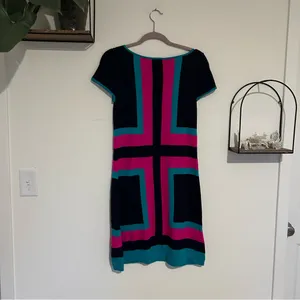 Lilly Pulitzer Isabella Colorblock Mod Geometric Short Sleeve Sweater Mini Dress thumbnail 2