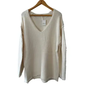 Free People NWT Sparrow Pullover Sweater Ivory Size M Oversized‎ Cozy Winter Top thumbnail 3