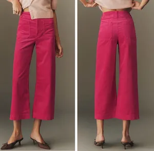 Anthropologie Maeve The Colette Corduroy Crop Wide-Leg Pants, Size 24 thumbnail 2