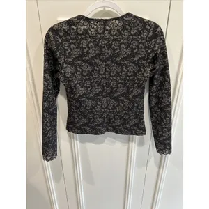 Vintage Hanky‎ Panky Black Lace Overlay Top Size Small Coquette Fairy Milkmaid thumbnail 4