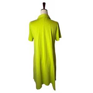 Soft Surroundings Shirt Dress Womens Medium Petite Green Artsy Boho Neon‎ Knit thumbnail 2