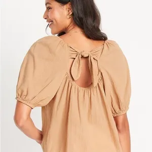 Puff Sleeve Tie Back Blouse thumbnail 2