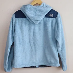 The North Face Osito Fleece‎ Hoodie Womens Medium Blue Full Zip Jacket Coat thumbnail 3