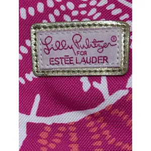 Lilly‎ Pulitzer For Estee Lauder Summer Beach Bag/Tote Pink Orange 14" x 16" thumbnail 3