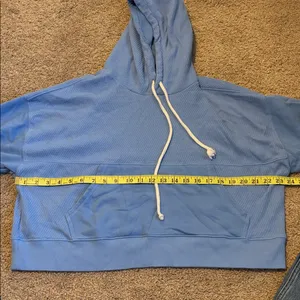 Aerie Blue Hooded Sweatshirt Size Small thumbnail 6