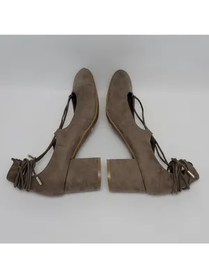 Journee Collection Ferah Lace Up Ankle Tie Block Heel Round Toe Pump Size 8 thumbnail 10