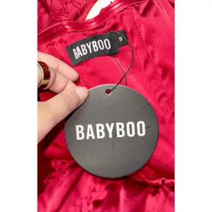 NWT Babyboo Saoirse Red Floral Jacquard Strapless Fit & Flare Midi Dress Size S thumbnail 13