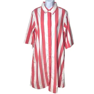 NWOT Lake x Atlantic Pacific Marnie Caftan Granita Stripe Night Shirt‎ Dress M thumbnail 2