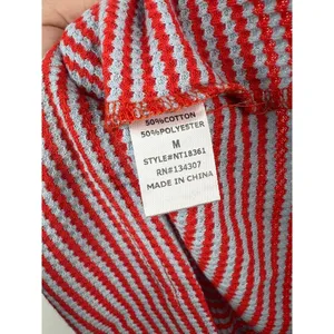 Lumiere Red Blue Striped Cross-Back Button-Front Tank Top Size M Cropped thumbnail 7