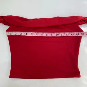 Peppermayo Red Off Shoulder Crop Top Knotted Strap Going Out Y2K thumbnail 6